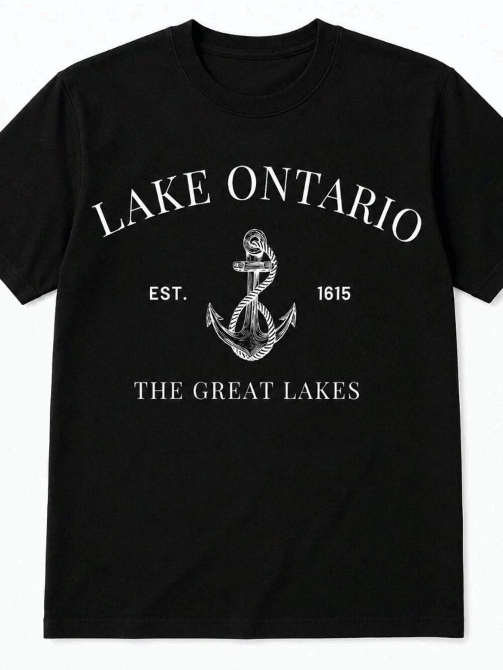 Lake Ontario EST 1615 Shirt Vintage Great Lakes Anchor Travel Graphic Tee